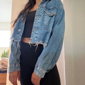 ZARA - Distressed Cropped Jean Jacket